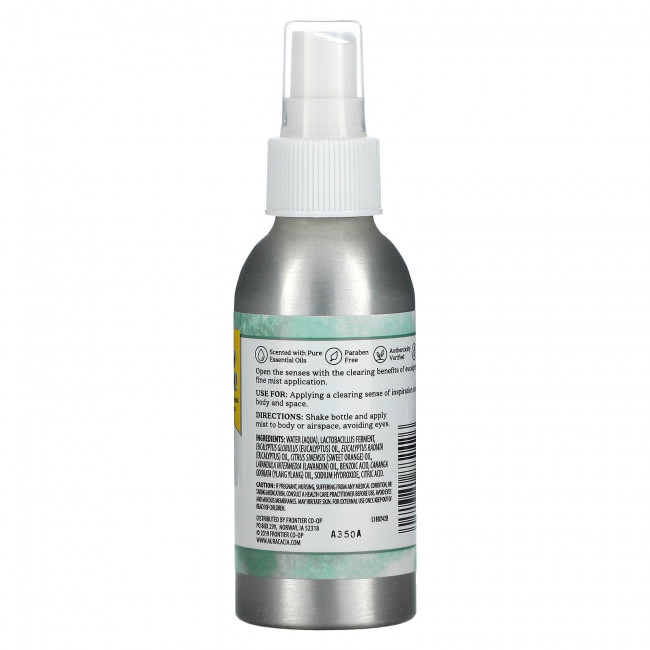 Aura Cacia, Ароматерапевтический спрей, очищающий эвкалипт, 118 мл (4 жидк. Унции)