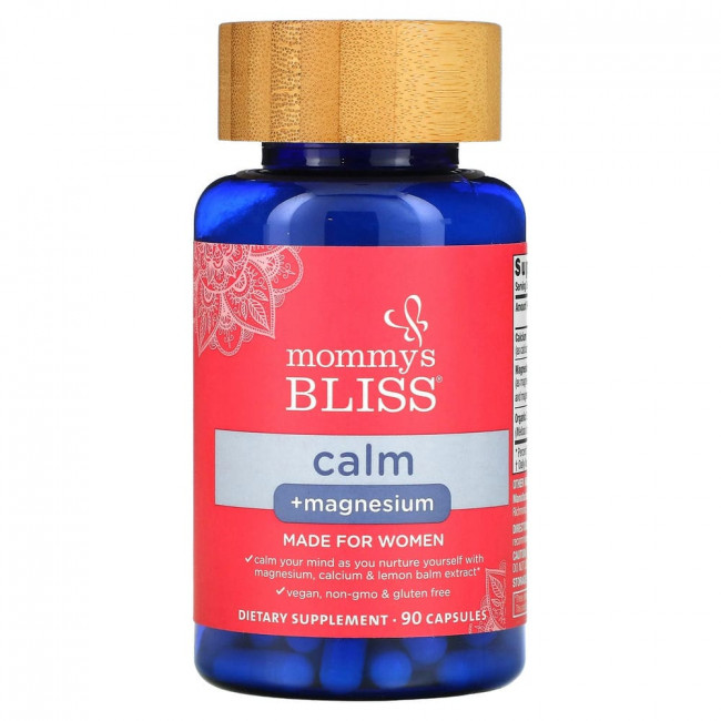 Mommy's Bliss, Calm, успокаивающее средство + магний, для женщин, 90 капсул Mommy's Bliss, Calm, успокаивающее средство + магний, для женщин, 90 капсул