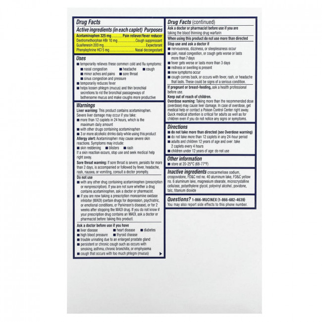 Mucinex, Fast-Max Cold & Flu, Maximum Strength, For Ages 12+, 20 Caplets
