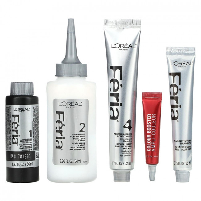 L'Oréal, Feria, Power Reds, высокоинтенсивный мерцающий цвет, R48 Красный бархат, 1 применение L'Oréal, Feria, Power Reds, высокоинтенсивный мерцающий цвет, R48 Красный бархат, 1 применение