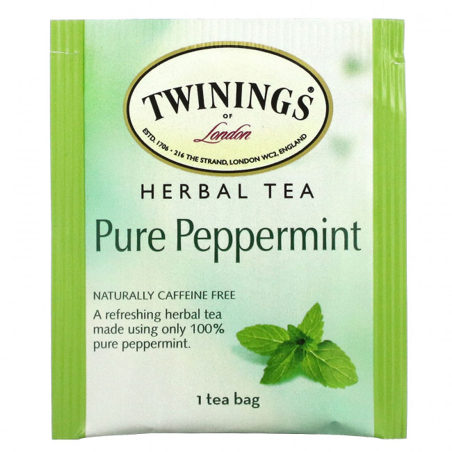 Twinings, Травяной чай, чистая перечная мята, без кофеина, 50 чайных пакетиков, 100 г (3,53 унции) Twinings, Травяной чай, чистая перечная мята, без кофеина, 50 чайных пакетиков, 100 г (3,53 унции)