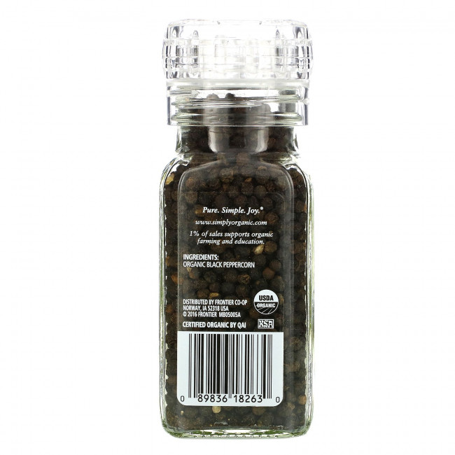 Simply Organic, Ручная мельница, чёрный перец-горошек, 2.65 унции (75 г) Simply Organic, Ручная мельница, чёрный перец-горошек, 2.65 унции (75 г)