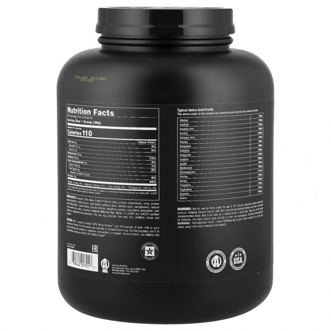 Animal, 100% порошок Whey Protein™, со вкусом клубники, 1,81 кг (4 фунта) Animal, 100% порошок Whey Protein™, со вкусом клубники, 1,81 кг (4 фунта)