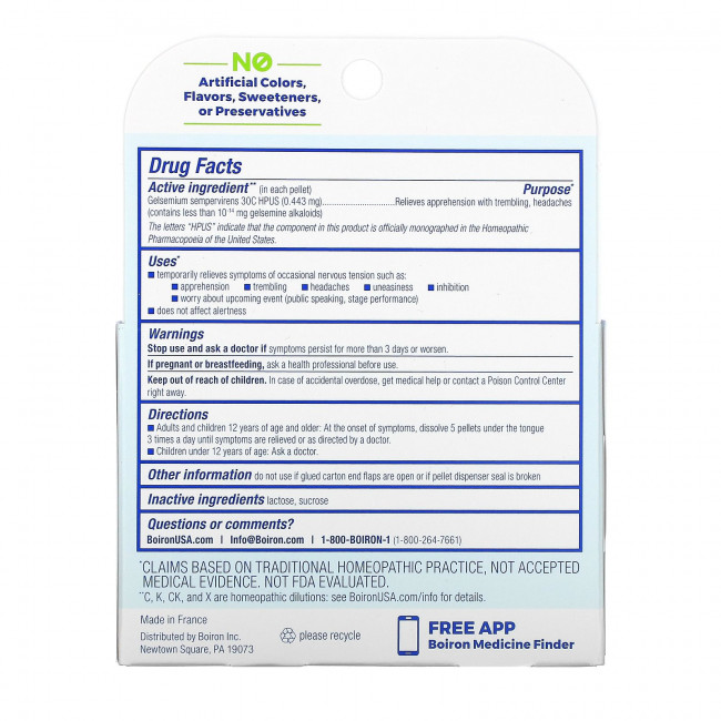 Boiron, Gelsemium, Nervous Stress Relief, Meltaway Pellets, 3 Tubes, Approx. 80 Pellets Each Boiron, Gelsemium, Nervous Stress Relief, Meltaway Pellets, 3 Tubes, Approx. 80 Pellets Each