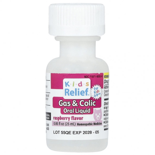 Homeolab USA, Kids Relief, вздутие и колики, вкус малины 0.85 жидких унции (25 мл)