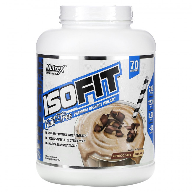 Nutrex Research, IsoFit, шоколадный коктейль, 2317 г (5 фунтов) Nutrex Research, IsoFit, шоколадный коктейль, 2317 г (5 фунтов)