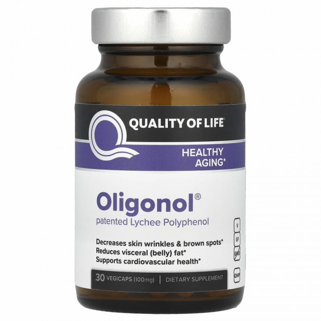 Quality of Life Labs, Oligonol, 100 мг, 30 вегетарианских капсул Quality of Life Labs, Oligonol, 100 мг, 30 вегетарианских капсул