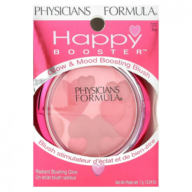 Physicians Formula, Happy Booster, румяна для сияния и настроения, роза, 7 г (0,24 унции)