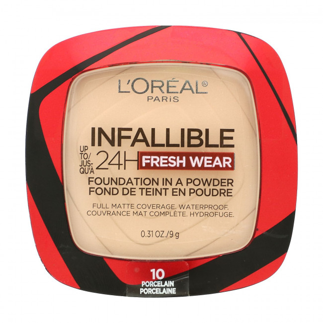 L'Oreal, Infallible 24H Fresh Wear, тональная основа в порошке, фарфор 10, 9 г (0,31 унции) L'Oreal, Infallible 24H Fresh Wear, тональная основа в порошке, фарфор 10, 9 г (0,31 унции)