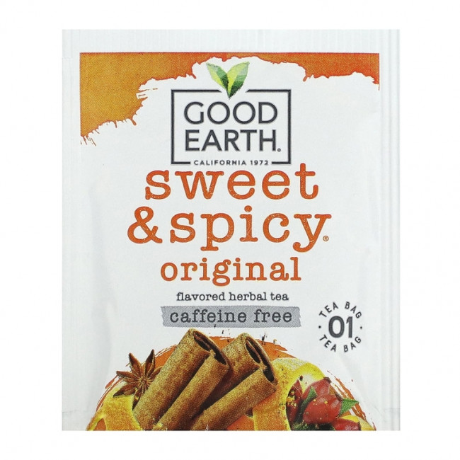 Good Earth Teas, травяной чай, сладкий и пряный, без кофеина, 18 чайных пакетиков, 40,5 г (1,43 унции) Good Earth Teas, травяной чай, сладкий и пряный, без кофеина, 18 чайных пакетиков, 40,5 г (1,43 унции)