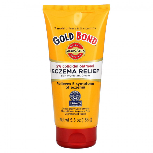 Gold Bond, Medicated, крем для защиты кожи от экземы, 2% коллоидная овсянка, 155 г (5,5 унции) Gold Bond, Medicated, крем для защиты кожи от экземы, 2% коллоидная овсянка, 155 г (5,5 унции)
