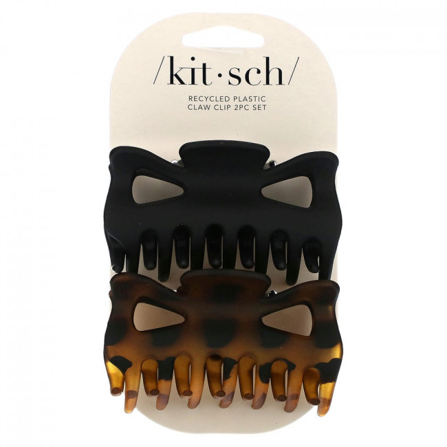Kitsch, Зажимы для больших когтей, черный и Tort, набор из 2 предметов