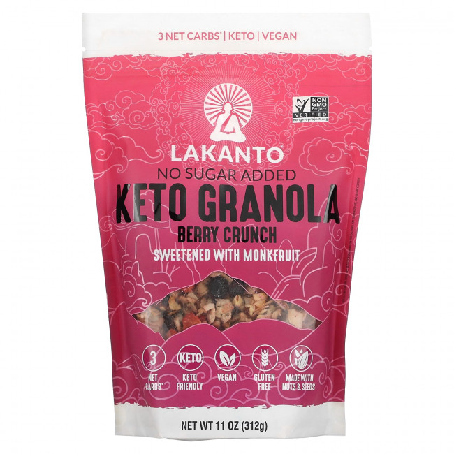 Lakanto, Keto Granola, Berry Crunch, 11 oz (312 g) Lakanto, Keto Granola, Berry Crunch, 11 oz (312 g)