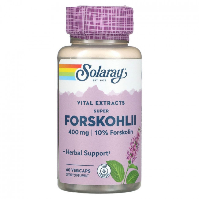 Solaray, Ayurvedic Herbs, Super Forskohlii, 400 мг, 60 вегетарианских капсул Solaray, Ayurvedic Herbs, Super Forskohlii, 400 мг, 60 вегетарианских капсул