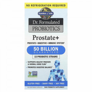 Garden of Life, Dr. Formulated Probiotics, Prostate+, 60 вегетарианских капсул