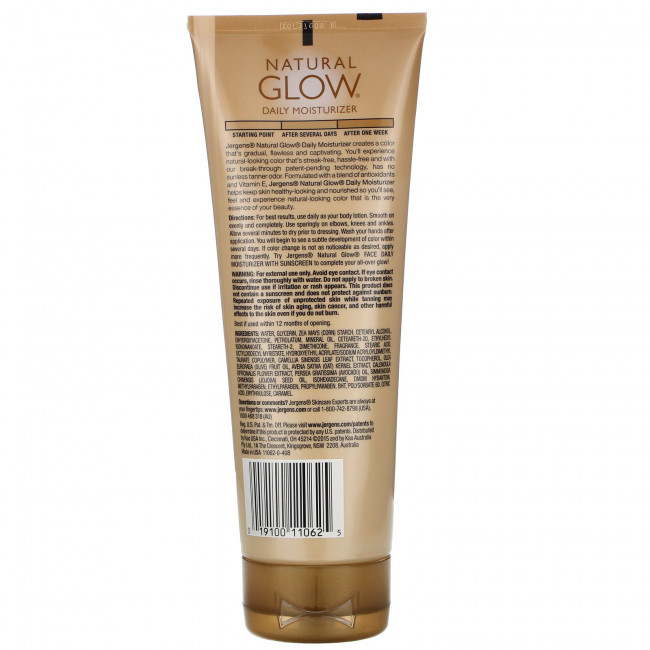 Jergens, Увлажняющее средство Natural Glow для ежедневного ухода, Daily Moisturizer, оттенок Medium to Tan (221 мл) Jergens, Увлажняющее средство Natural Glow для ежедневного ухода, Daily Moisturizer, оттенок Medium to Tan (221 мл)