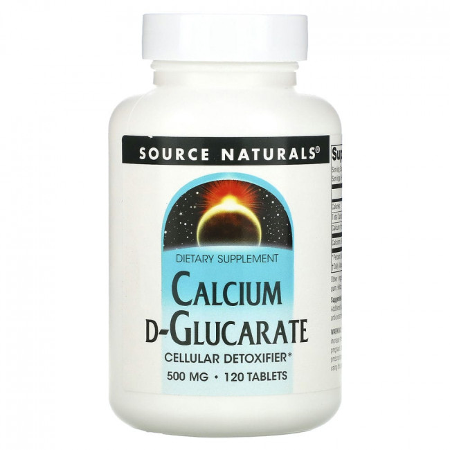 Source Naturals, D-глюкарат кальция, 500 мг, 120 таблеток