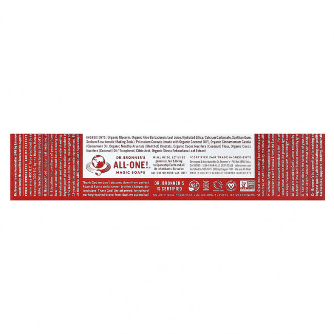 Dr. Bronner's, All-One Toothpaste, корица, 140 г (5 унций)