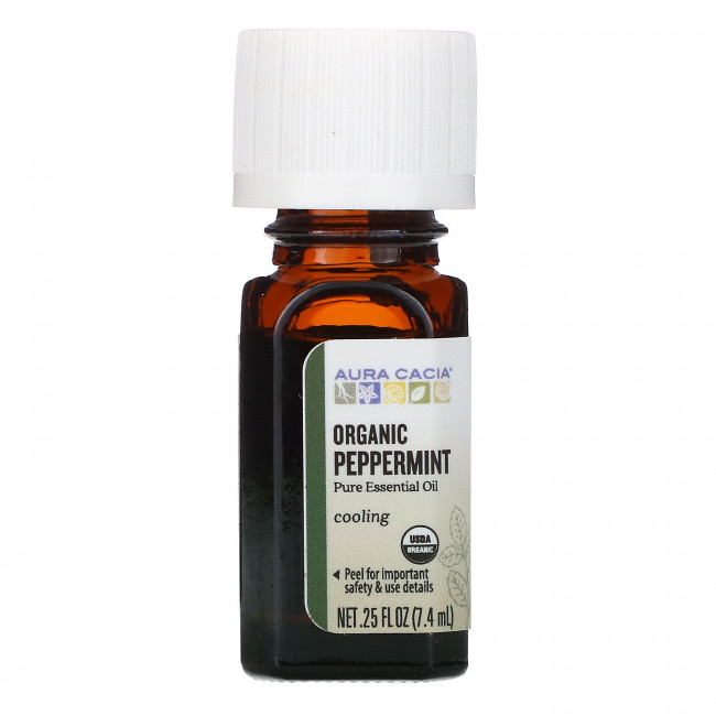 Aura Cacia, чистое эфирное масло, органическая перечная мята, 7,4 мл (0,25 жидк. унции) Aura Cacia, чистое эфирное масло, органическая перечная мята, 7,4 мл (0,25 жидк. унции)