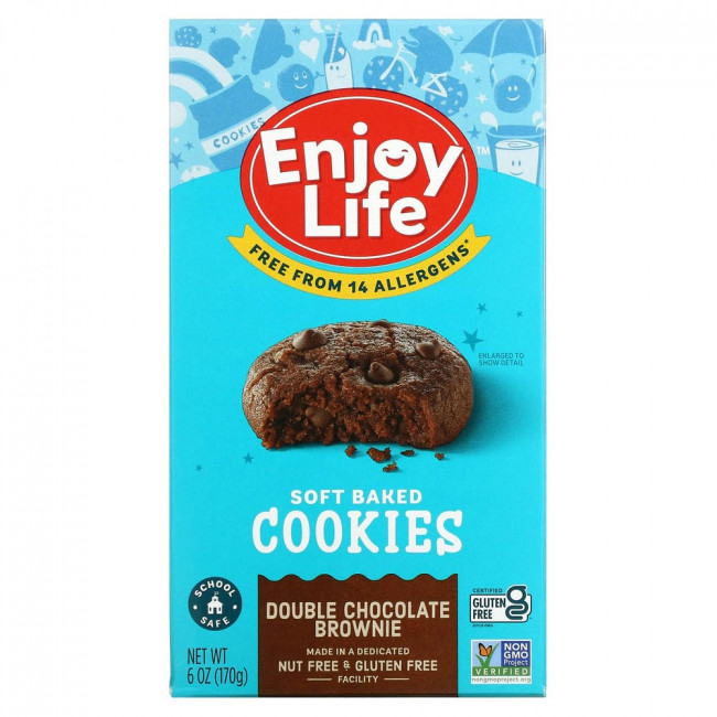 Enjoy Life Foods, Мягкие печенья, вдвое больше шоколада, 6 унций (170 г) Enjoy Life Foods, Мягкие печенья, вдвое больше шоколада, 6 унций (170 г)