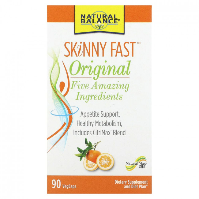 Natural Balance, Skinny Fast, оригинальный вкус, 90 растительных капсул