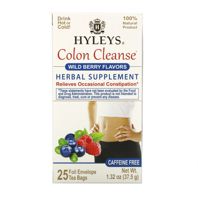 Hyleys Tea, Colon Cleanse, со вкусом лесных ягод, без кофеина, 25 чайных пакетиков, 37,5 г (1,32 унции) Hyleys Tea, Colon Cleanse, со вкусом лесных ягод, без кофеина, 25 чайных пакетиков, 37,5 г (1,32 унции)