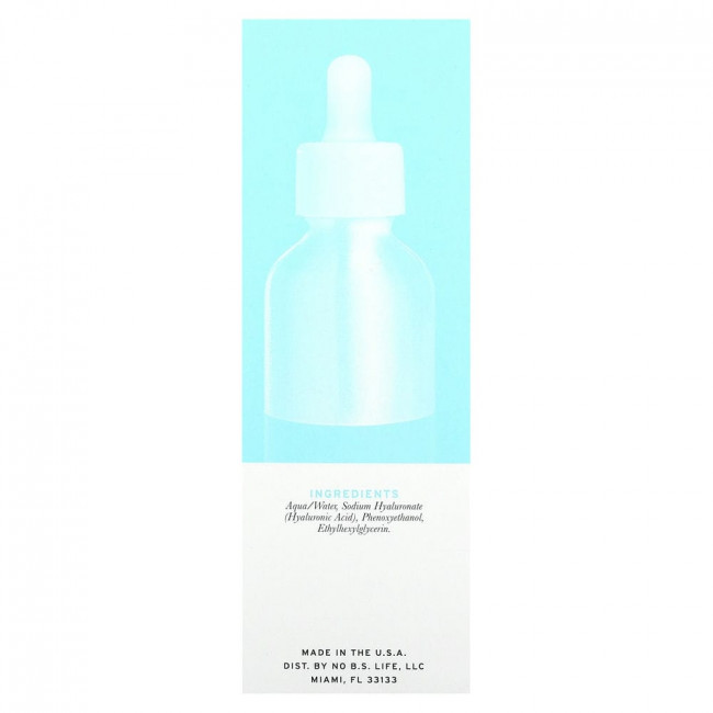 No BS Skincare, Pure Hyaluronic Serum, 1 fl oz (30 ml)