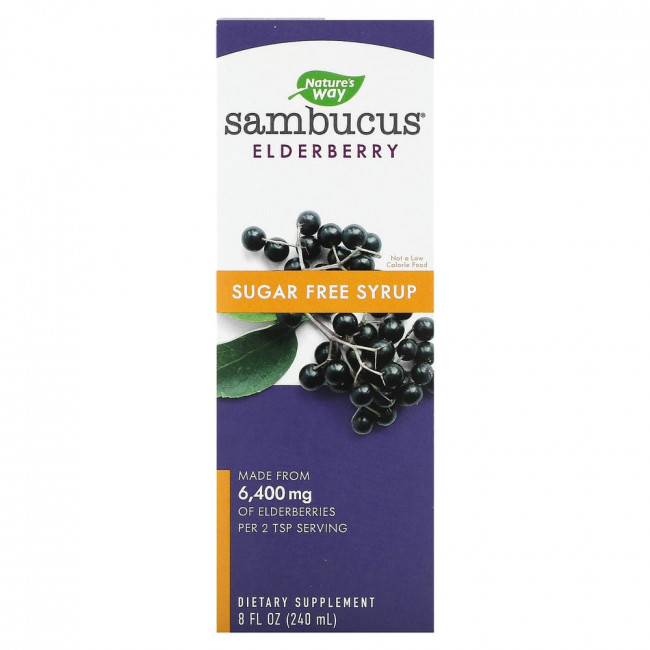 Nature's Way, Sambucus, стандартизированный экстракт бузины, без сахара, 8 жидких унций (240 мл) Nature's Way, Sambucus, стандартизированный экстракт бузины, без сахара, 8 жидких унций (240 мл)