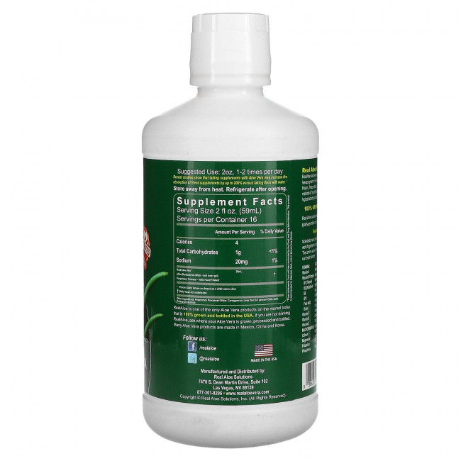 Real Aloe, Гель алоэ вера, 32 жидкие унции (960 мл) Real Aloe, Гель алоэ вера, 32 жидкие унции (960 мл)