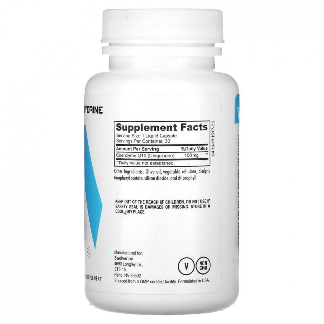 Swolverine, CoQ10, 30 Capsules