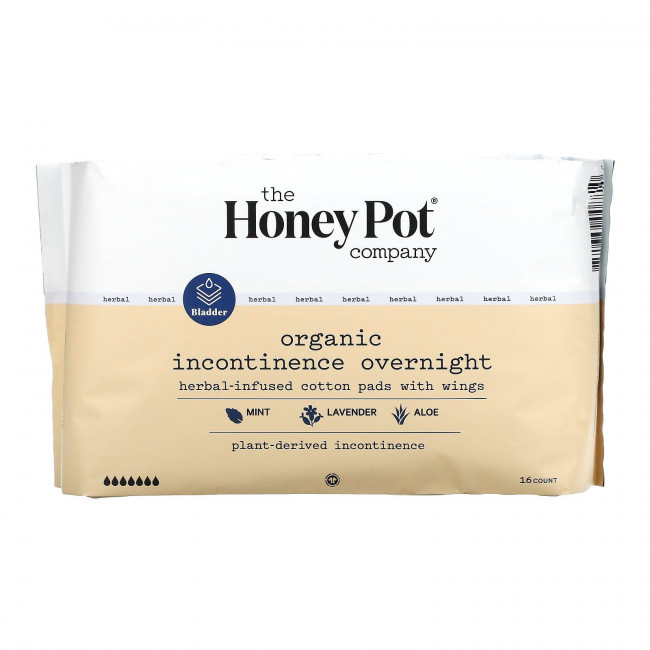 The Honey Pot Company, Ватные диски на травах с крыльями, органическое недержание на ночь, 16 шт. The Honey Pot Company, Ватные диски на травах с крыльями, органическое недержание на ночь, 16 шт.