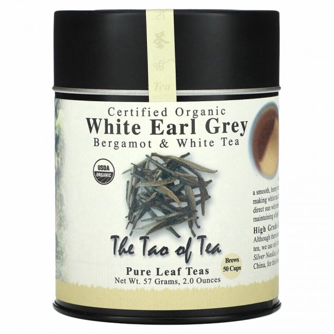 The Tao of Tea, Сертифицированный органический бергамот и белый чай, белый эрл грей, 57 г (2 унции)