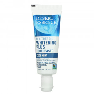 Desert Essence, Отбеливающая зубная паста с маслом чайного дерева, мята, 28,35 г (1 унция) Desert Essence, Отбеливающая зубная паста с маслом чайного дерева, мята, 28,35 г (1 унция)
