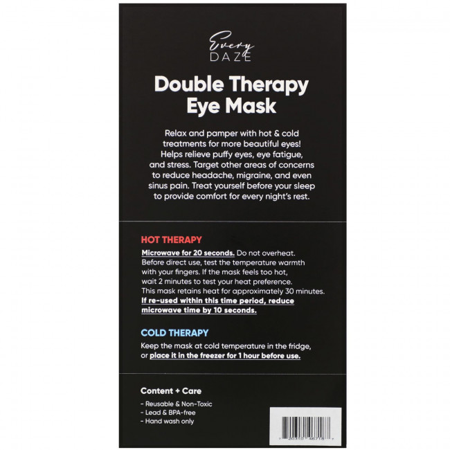 Everydaze, Double Therapy Eye Mask, золото, 1 маска
