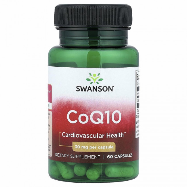 Swanson, CoQ10, 30 мг, 60 капсул Swanson, CoQ10, 30 мг, 60 капсул
