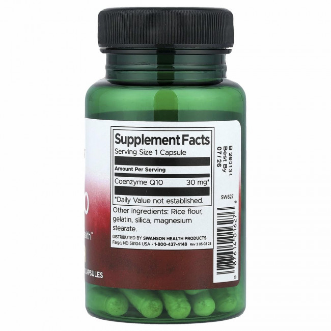 Swanson, CoQ10, 30 мг, 60 капсул Swanson, CoQ10, 30 мг, 60 капсул