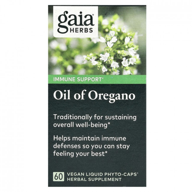 Gaia Herbs, Масло орегано, 60 веганских капсул с жидкостью Phyto-Caps Gaia Herbs, Масло орегано, 60 веганских капсул с жидкостью Phyto-Caps