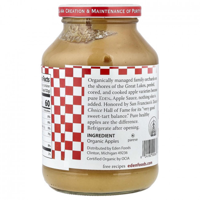 Яблочное пюре органическое от Eden Foods, 709 г (25 унций)
