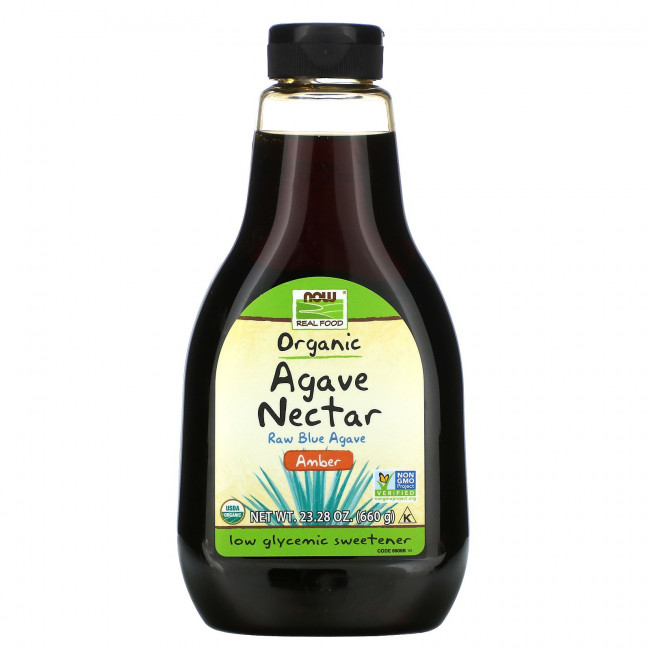 NOW Foods, Real Food, нектар органической агавы, янтарь, 23,28 унций (660 г)