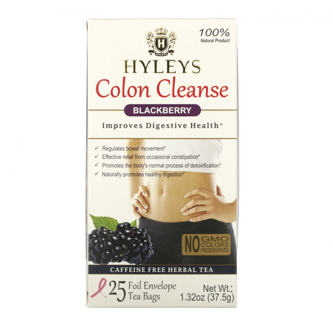 Hyleys Tea, Colon Cleanse, ежевика, чайные пакетики 25, 37,5 г (1,32 унции)