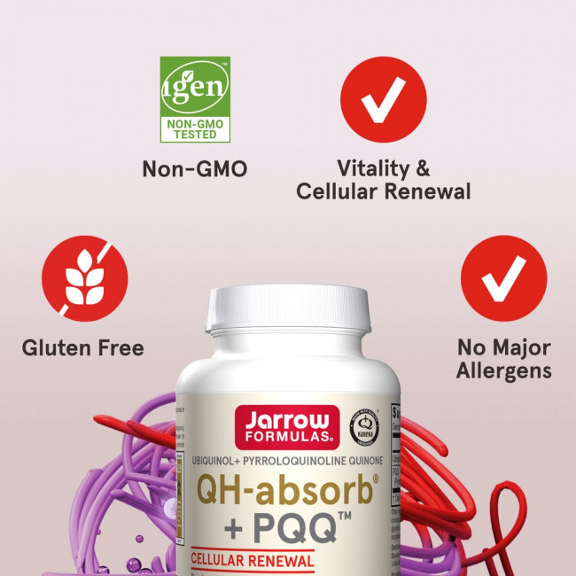 Jarrow Formulas, убихинол, QH-Absorb + PPQ, 60 мягких таблеток Jarrow Formulas, убихинол, QH-Absorb + PPQ, 60 мягких таблеток