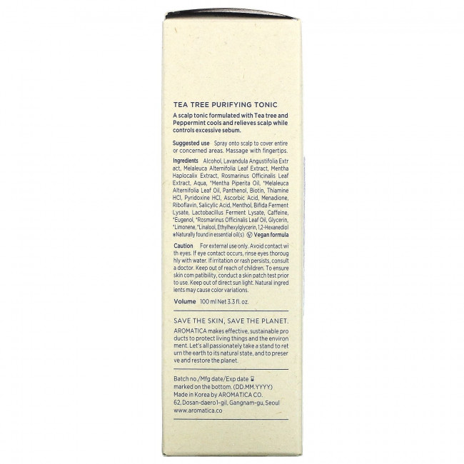 Aromatica, Очищающий тоник, чайное дерево, 100 мл (3,3 жидк. Унции)