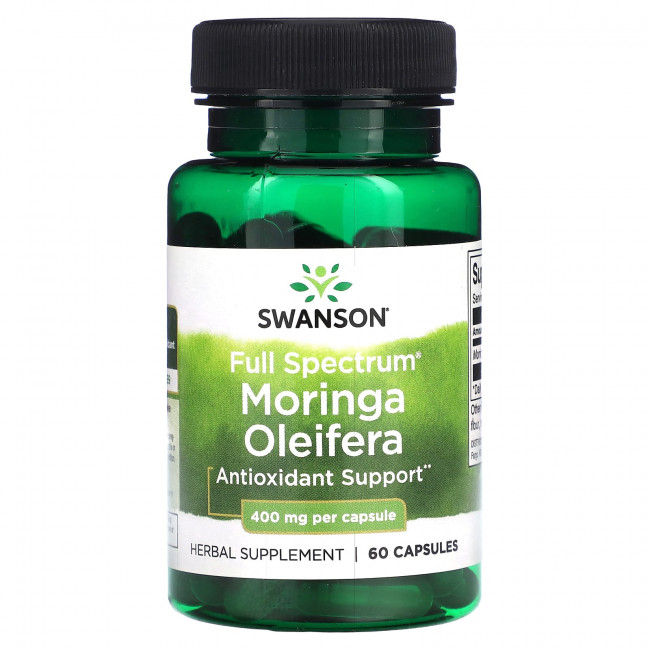 Swanson, Моринга масличная (Moringa Oleifera) полного спектра, 400 мг, 60 капсул Swanson, Моринга масличная (Moringa Oleifera) полного спектра, 400 мг, 60 капсул