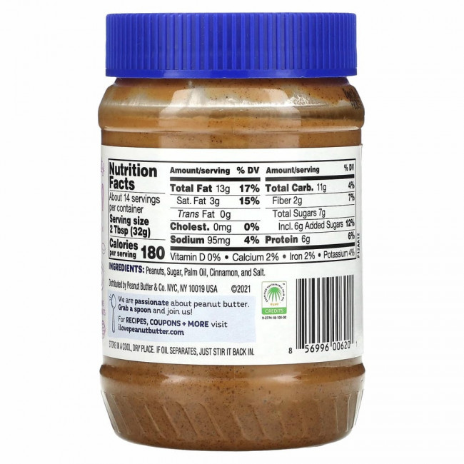 Peanut Butter & Co., Спред с арахисовой пастой, завиток корицы, 454 г (16 унций) Peanut Butter & Co., Спред с арахисовой пастой, завиток корицы, 454 г (16 унций)