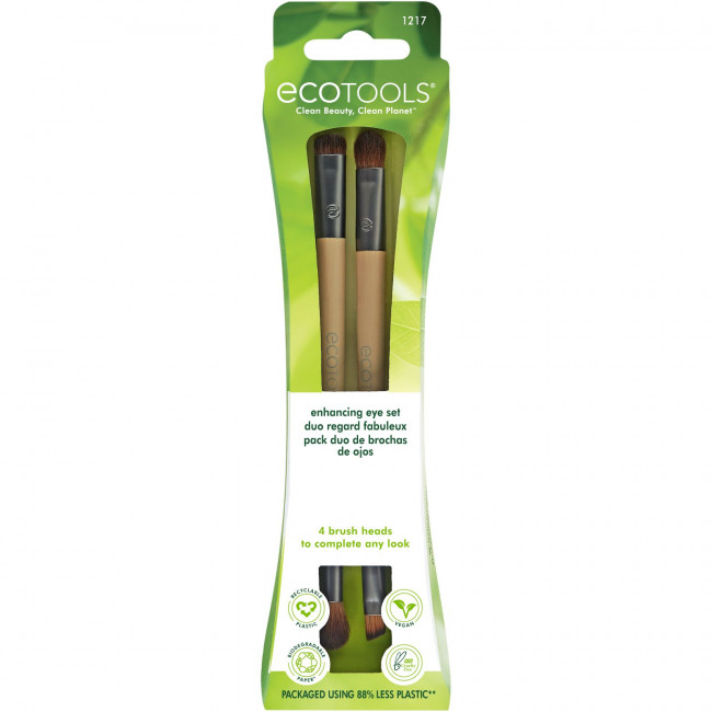 EcoTools, Набор кистей для макияжа глаз с 4 насадками EcoTools, Набор кистей для макияжа глаз с 4 насадками