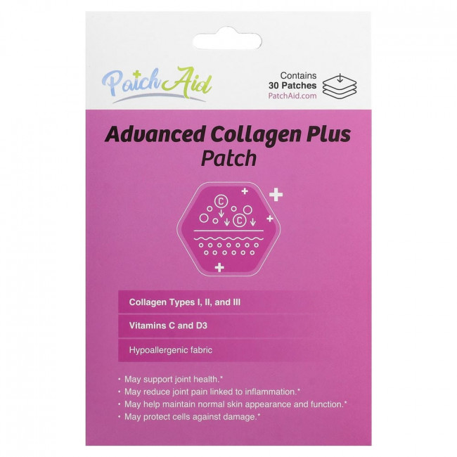 PatchAid, пластыри с коллагеном Advanced Collagen Plus, 30 пластырей.