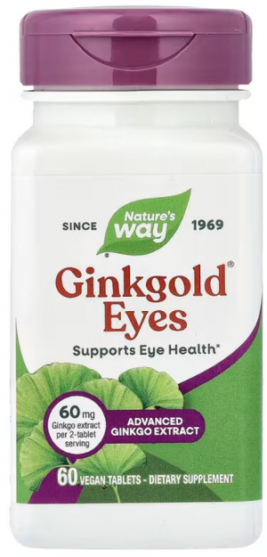 Nature's Way, Ginkgold Eyes, 60 веганских таблеток