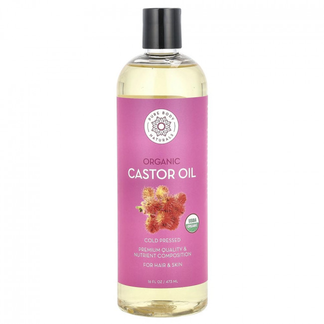 Pure Body Naturals, органическое касторовое масло, 473 мл (16 жидких унций)