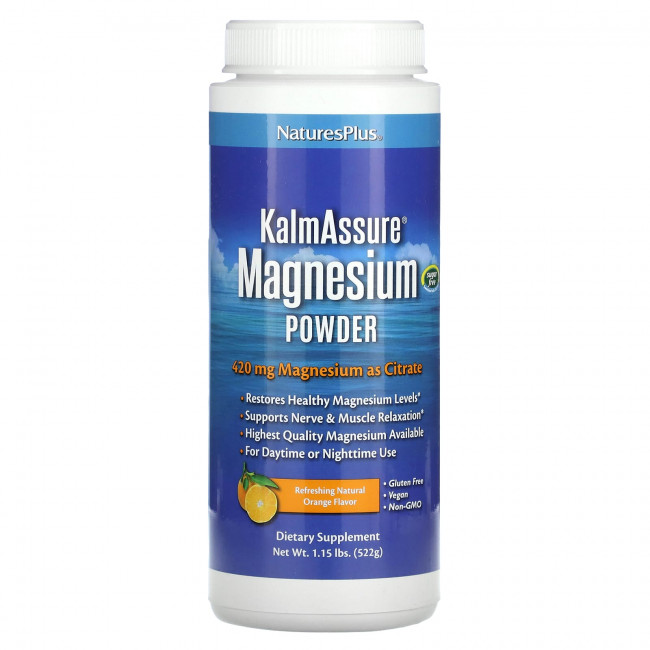 NaturesPlus, KalmAssure, магний в порошке, освежающий натуральный апельсин, 420 мг, 522 г (1,15 фунта) NaturesPlus, KalmAssure, магний в порошке, освежающий натуральный апельсин, 420 мг, 522 г (1,15 фунта)