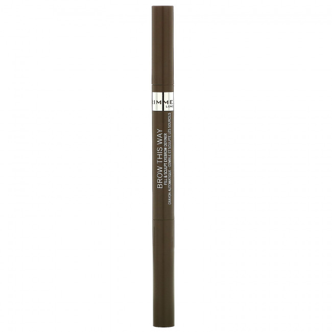 Rimmel London, Brow This Way, Карандаш для бровей Fill & Sculpt, средний коричневый цвет 002, 0,008 унции (0,25 г) Rimmel London, Brow This Way, Карандаш для бровей Fill & Sculpt, средний коричневый цвет 002, 0,008 унции (0,25 г)